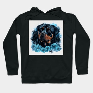 Rottweiler With Flowers Hoodie